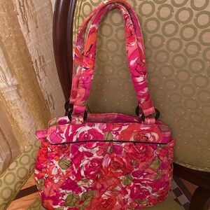 Vera Bradley red roses shoulder bag